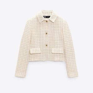 Zara Women's Beige Cropped Blazer